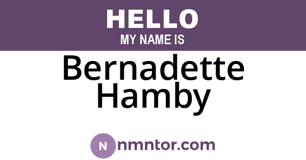 Bernadette Hamby