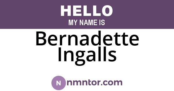 Bernadette Ingalls