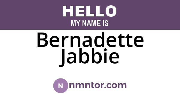 Bernadette Jabbie