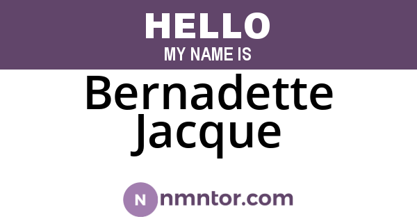 Bernadette Jacque