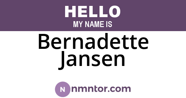 Bernadette Jansen