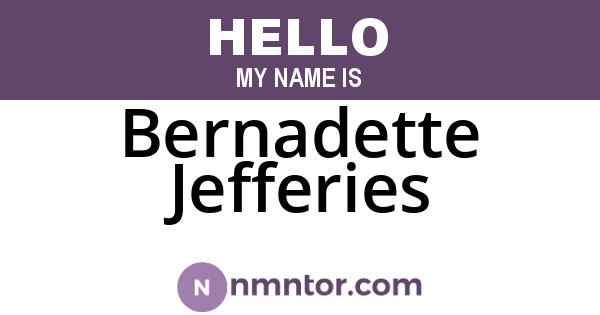 Bernadette Jefferies