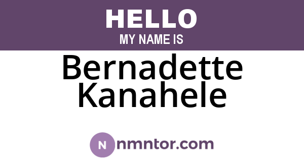 Bernadette Kanahele