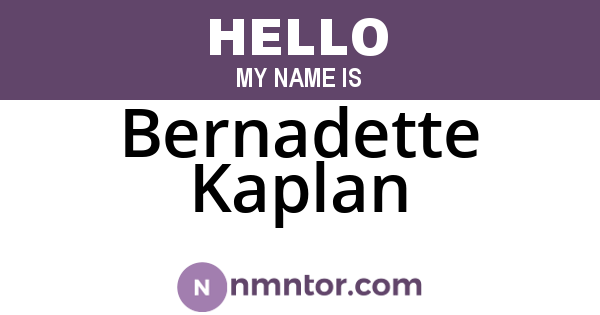 Bernadette Kaplan