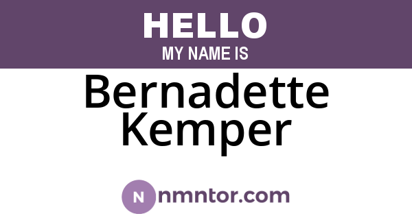 Bernadette Kemper