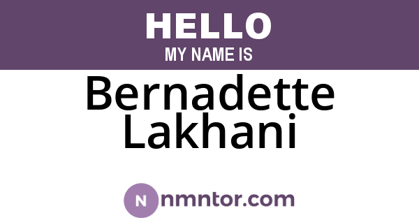 Bernadette Lakhani