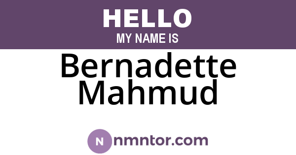 Bernadette Mahmud