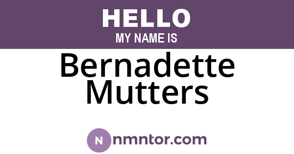 Bernadette Mutters