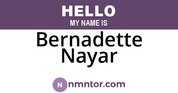 Bernadette Nayar