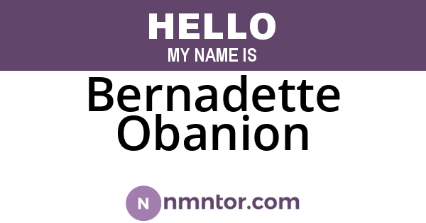 Bernadette Obanion