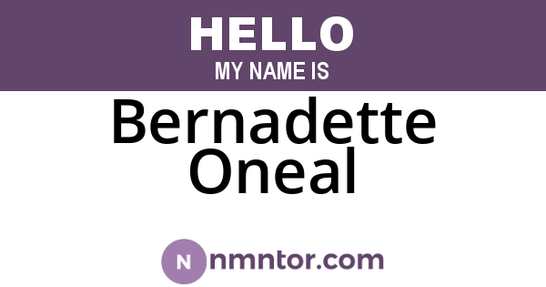 Bernadette Oneal