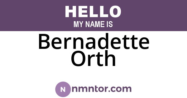 Bernadette Orth