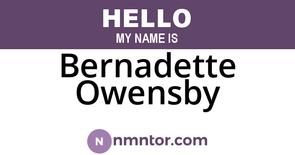 Bernadette Owensby