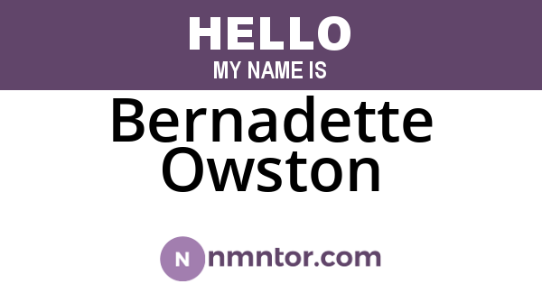 Bernadette Owston