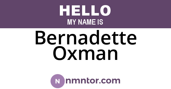 Bernadette Oxman