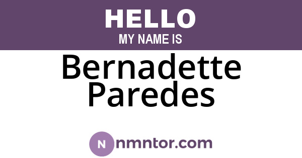Bernadette Paredes