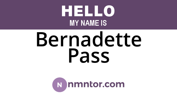 Bernadette Pass