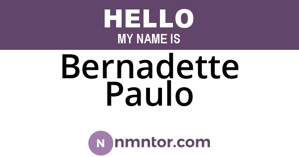 Bernadette Paulo