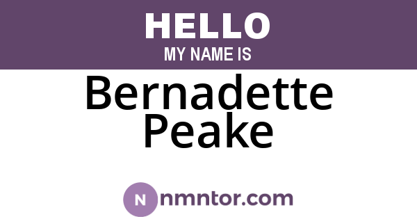 Bernadette Peake