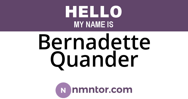 Bernadette Quander