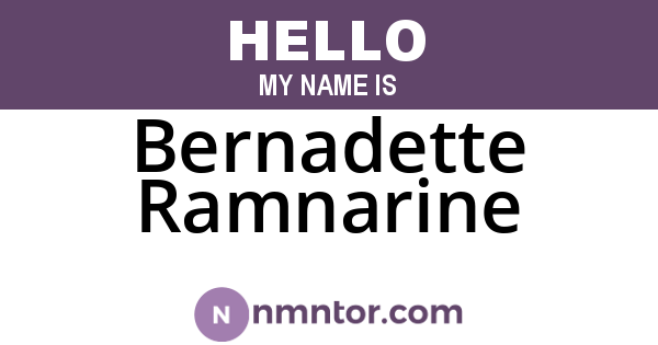 Bernadette Ramnarine
