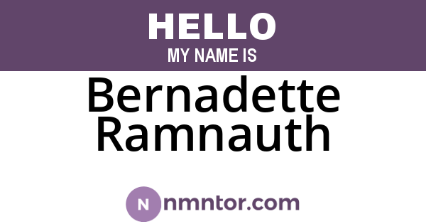 Bernadette Ramnauth
