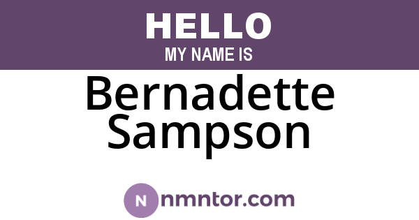 Bernadette Sampson