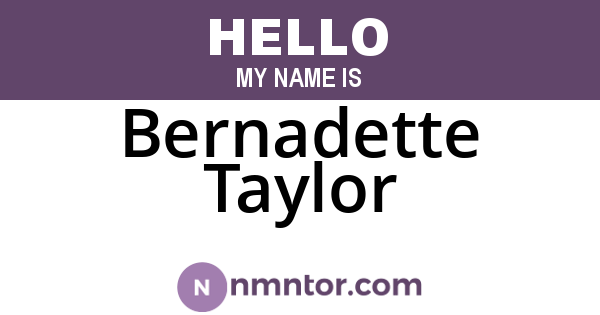 Bernadette Taylor
