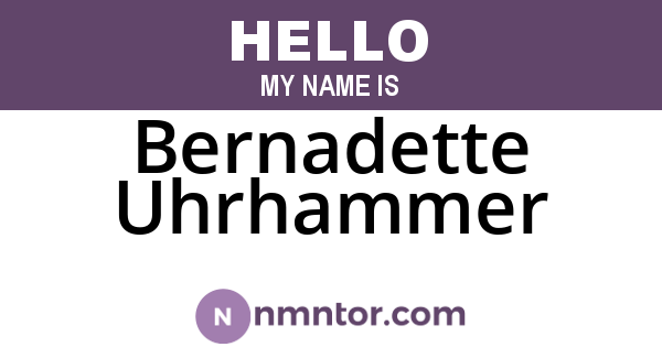 Bernadette Uhrhammer