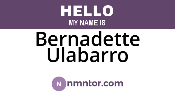 Bernadette Ulabarro