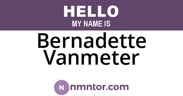 Bernadette Vanmeter