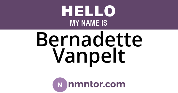 Bernadette Vanpelt