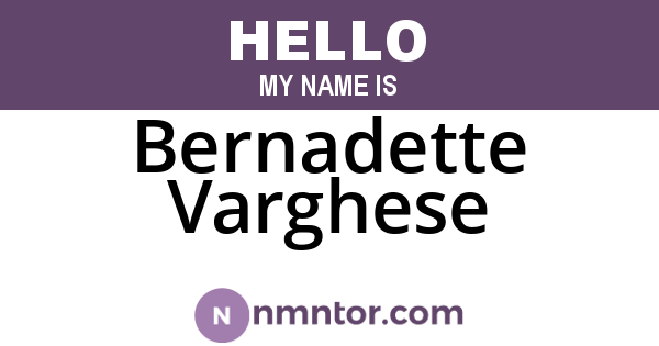 Bernadette Varghese