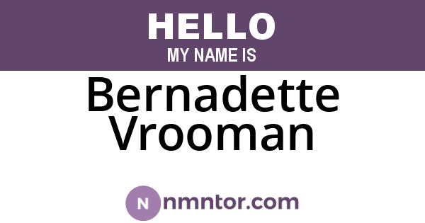 Bernadette Vrooman