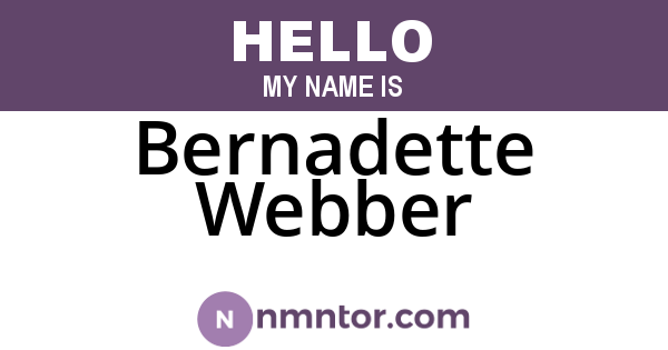 Bernadette Webber