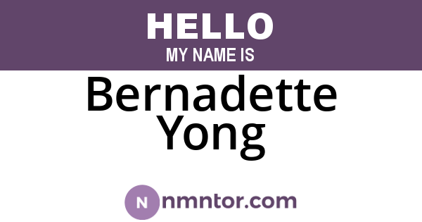 Bernadette Yong