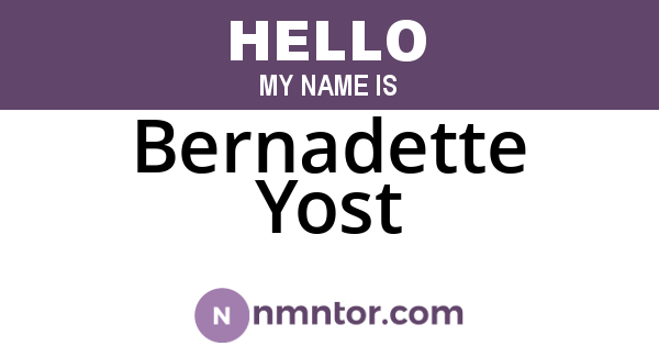 Bernadette Yost