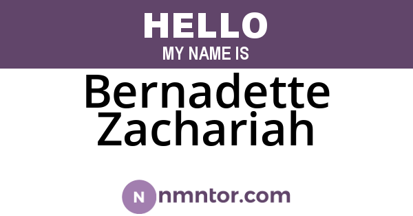 Bernadette Zachariah