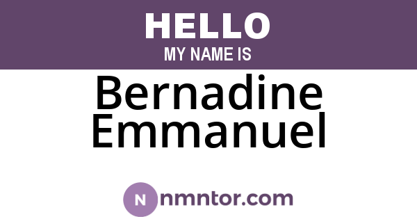 Bernadine Emmanuel