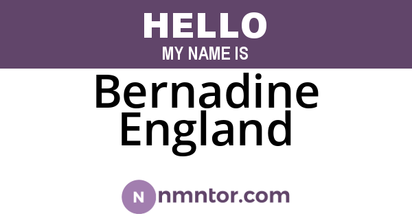 Bernadine England