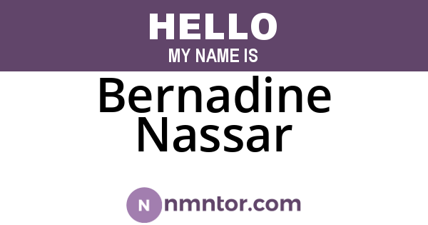 Bernadine Nassar