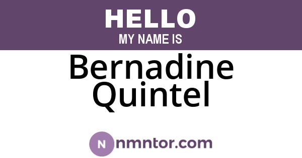 Bernadine Quintel
