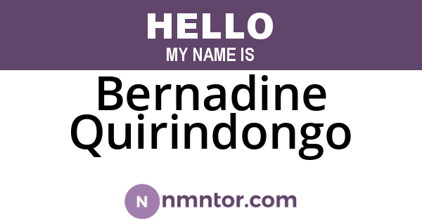 Bernadine Quirindongo