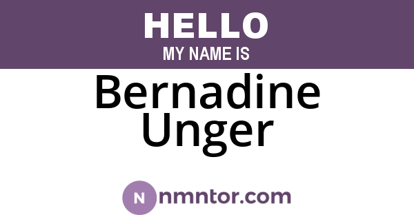 Bernadine Unger