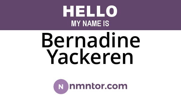 Bernadine Yackeren