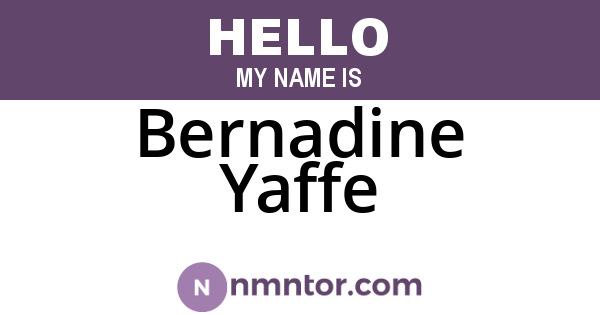 Bernadine Yaffe