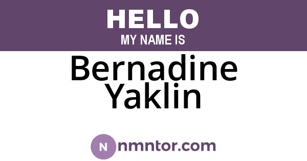 Bernadine Yaklin