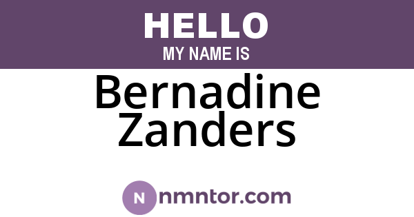 Bernadine Zanders