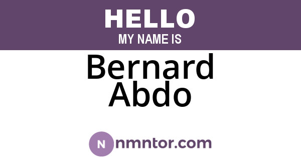 Bernard Abdo