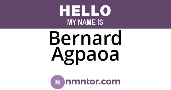 Bernard Agpaoa